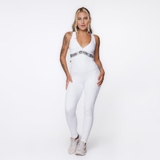 Macacão Fitness Costa Cruzada Bojo Jacquard Poliamida Textura - Feminino