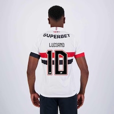 Camisa do São Paulo I 2024 New Balance com Patrocínio 10 Luciano - Masculina