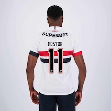 Camisa do São Paulo I 2024 New Balance com Patrocínio 11 Nestor - Masculina