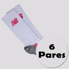 Kit Meias New Balance com 6 Pares Cano Alto Feminina