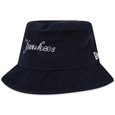 Chapeu New Era Bucket Feminino Mlb New York Yankees Script Feminino Mbv25Hea006 100% Algodão