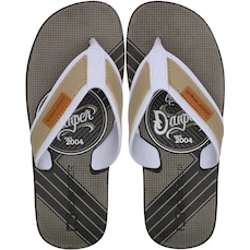 Chinelo Danper Couro Tiras Largas Estampado - Masculino