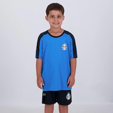 Kit Grêmio Recorde Infantil Azul e Preto
