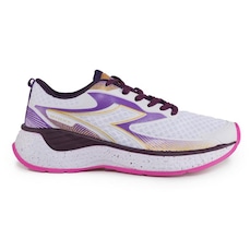 Tênis Esportivo Diadora Giove Branco e Roxo Feminino - Diadora