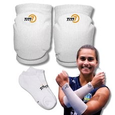 Kit Joelheira + Manguito Curto + Meia Curto Tm7 Vôlei Profissional - Adulto