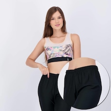Conjunto Calça e Top Area Bege e Preto