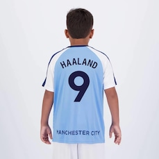 Camisa Manchester City Haaland 9 Ultimato Juvenil Azul