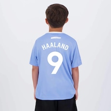Camisa Manchester City Haaland 9 Citizens Infantil Azul