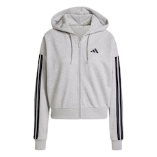 Blusão adidas Capuz Zíper Essentials Três Listras - Feminina