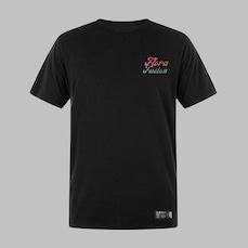 Camiseta Plus Size Preta Masculina Flora Fusion Algodão Prime WSS