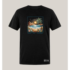 Camiseta Plus Size Masculina Preta Algodão Prime WSS Brasil Seaside