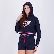Conjunto Cropped Manga Longa Everlast e Shorts Moletom Everlast - Feminino