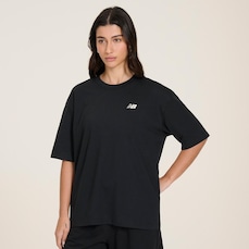 Camiseta New Balance Oversized Small Logo - Feminina