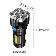 Kit Lanterna Tática DK Potente Alto Brilho + Lanterna Led de Cabeça Profissional Recarregável