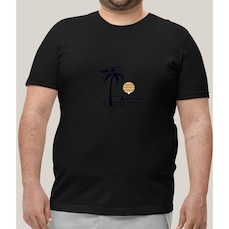 Camiseta Plus Size Masculina Preta Algodão Prime WSS Brasil Sun Gazing