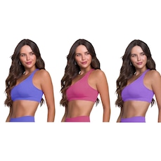 Top Canelado Selene Sem Costura - 3 Unidades - Feminino