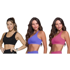Top Canelado Selene Sem Costura - 3 Unidades - Feminino