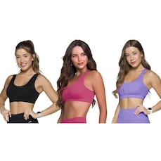 Top Canelado Selene Sem Costura - 3 Unidades - Feminino