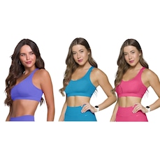 Top Canelado Selene Sem Costura - 3 Unidades - Feminino