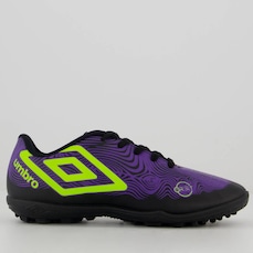 Chuteira Society Umbro Orbit Juvenil Roxa e Verde