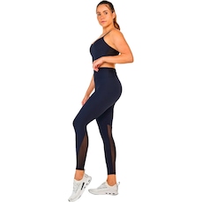 Calça Legging Alto Giro Tule - Feminina