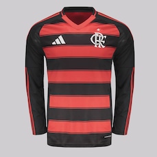 Camisa do Flamengo I 2025 Manga Longa adidas - Masculina