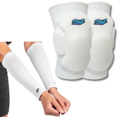 Kit Vôlei Poker Joelheira Rehr Manguito Power Profissional