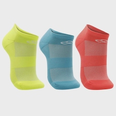 Meia Cano Invisivel Olympikus Neon - 3 pares - Unissex