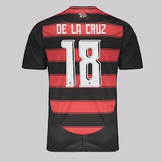 Camisa do Flamengo I 2025 adidas 18 De La Cruz - Masculina