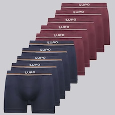 Cueca Boxer Lupo Microfibra sem Costura - 10 Unidades - Masculina