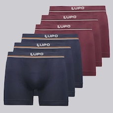 Cueca Boxer Lupo Microfibra sem Costura - 6 Unidades - Masculina