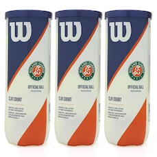 Bola de Tênis Wilson Roland Garros Oficial Clay Pack com 3 Tubos