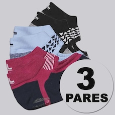 Meia Lupo Perfomance Sapatilha Pilates Sortidas 3 Pares - Feminina