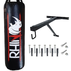 Suporte de Parede Reforçado + Saco Pancada Rhino Profissional 90cm