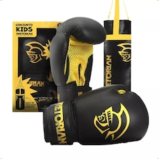 Kit Saco de Pancada + Luva Boxe Muay Thai 6OZ Edição Pretorian - Infantil