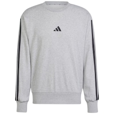 Blusão de Moletom adidas Essentials sem Capuz Três Listras - Masculino
