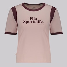 Camiseta Fila Ribbed Letter Retrô - Feminina