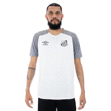 Camisa do Santos Aquecimento Branca Peixe 2022 Umbro - Masculina
