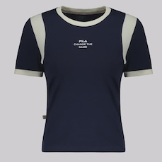 Camiseta Fila Ribbed Letter Retrô - Feminina