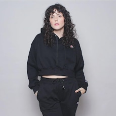 Blusão de Moletom Champion Canguru Cropped Logo C Embroidery - Feminina