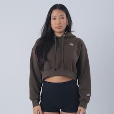 Blusão de Moletom Champion Canguru Cropped Logo C Embroidery - Feminina