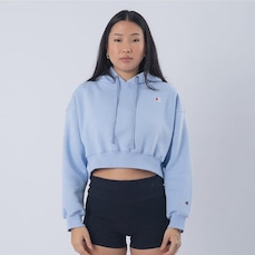 Blusão de Moletom Champion Canguru Cropped Logo C Embroidery - Feminina