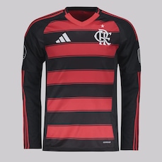 Camisa Manga Longa do Flamengo adidas I 2025 Patch Libertadores - Masculina