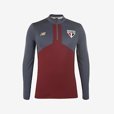 Camiseta New Balance Manga Longa 1/2 Zíper Treino São Paulo 2025 - Masculina
