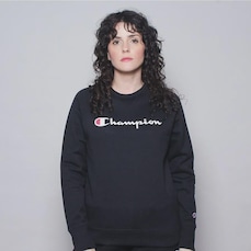 Blusão de Moletom Champion Felpado Boyfriend Logo Script Ink - Feminino