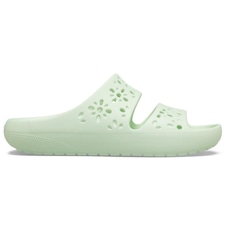 Chinelo crocs classic floral cut out sandal jade tint - Unissex