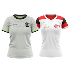 Kit 2 Camisas do Flamengo Lumina + Retrô Zico Mundial 1981 Braziline - Feminina