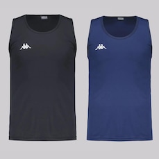 Camiseta Regata Kappa Basic Listrada - 2 Unidades - Masculina