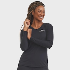 Camiseta Feminino Caju Brasil Manga Longa Cool Ultra Leve Fitness -