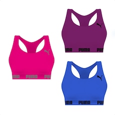 Kit Feminino Top Puma Nadador sem Costura - 3 Unidades